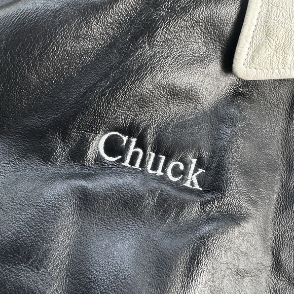 ABC Supply Company Jacket Mens 2XL Red White Blue Leather Motorcycle Custom - Picture 8 of 13